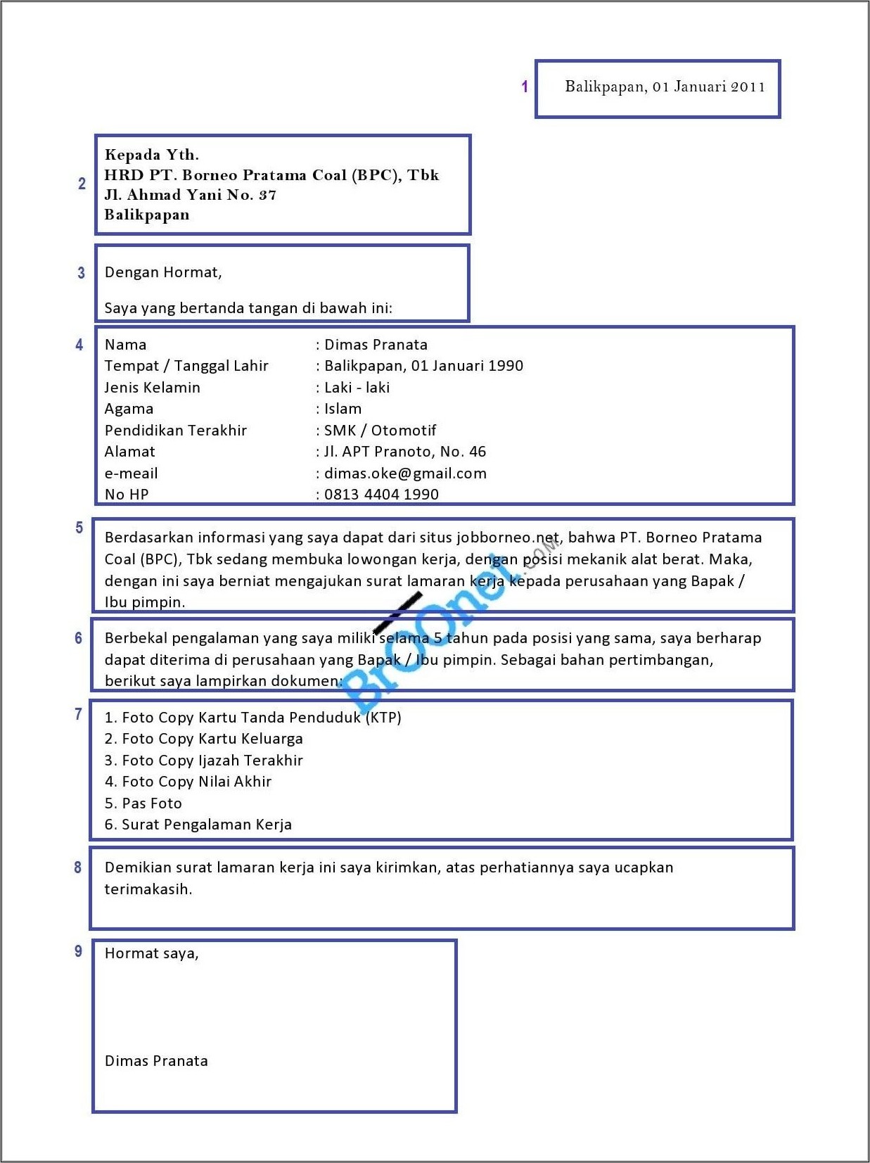 10 Contoh Surat Lamaran Kerja