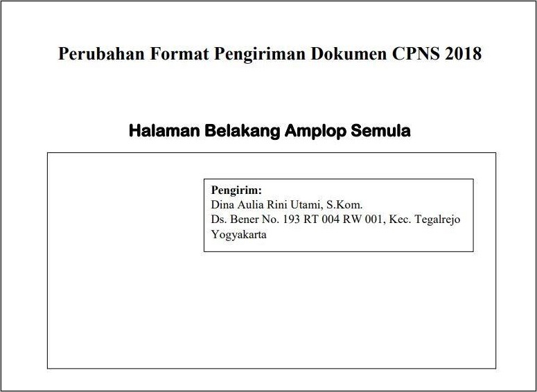 Contoh Alamat Tujuan Surat Lamaran Di Amplop