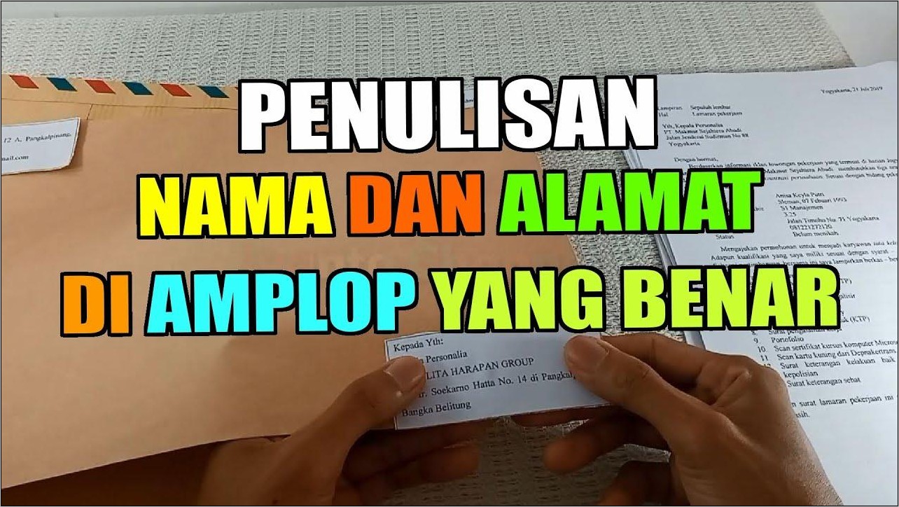 Contoh Amplop Surat Lamaran Kerja Via Pos