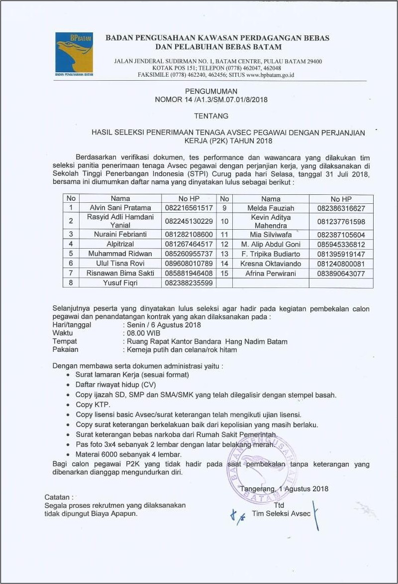 Contoh Balasan Surat Lamaran Kerja Apabila Ditolak