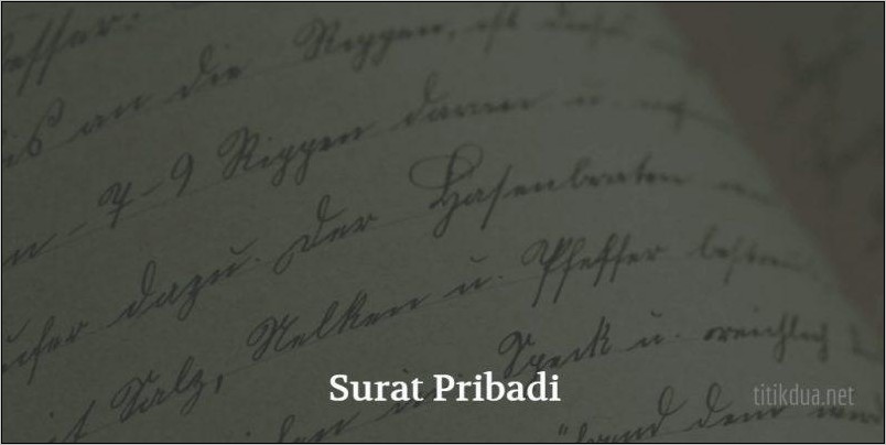 Contoh Contoh Surat Pribadi Lamaran Kerja