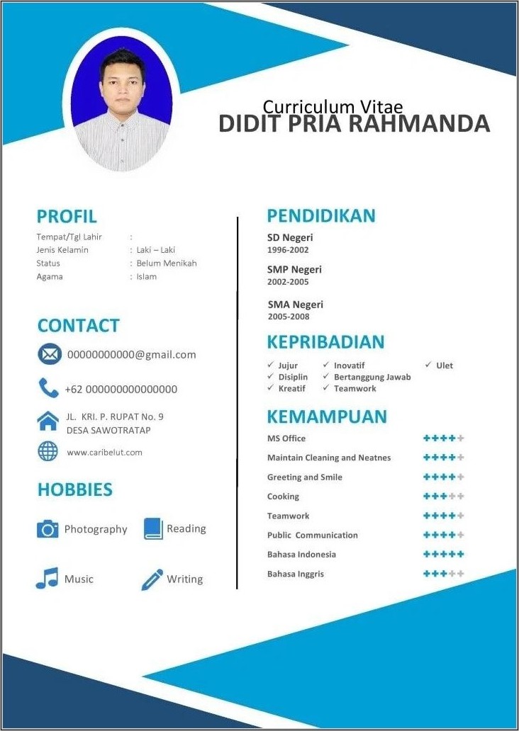 Contoh Cv Dan Surat Lamaran Kerja Yang Baik Dan Benar