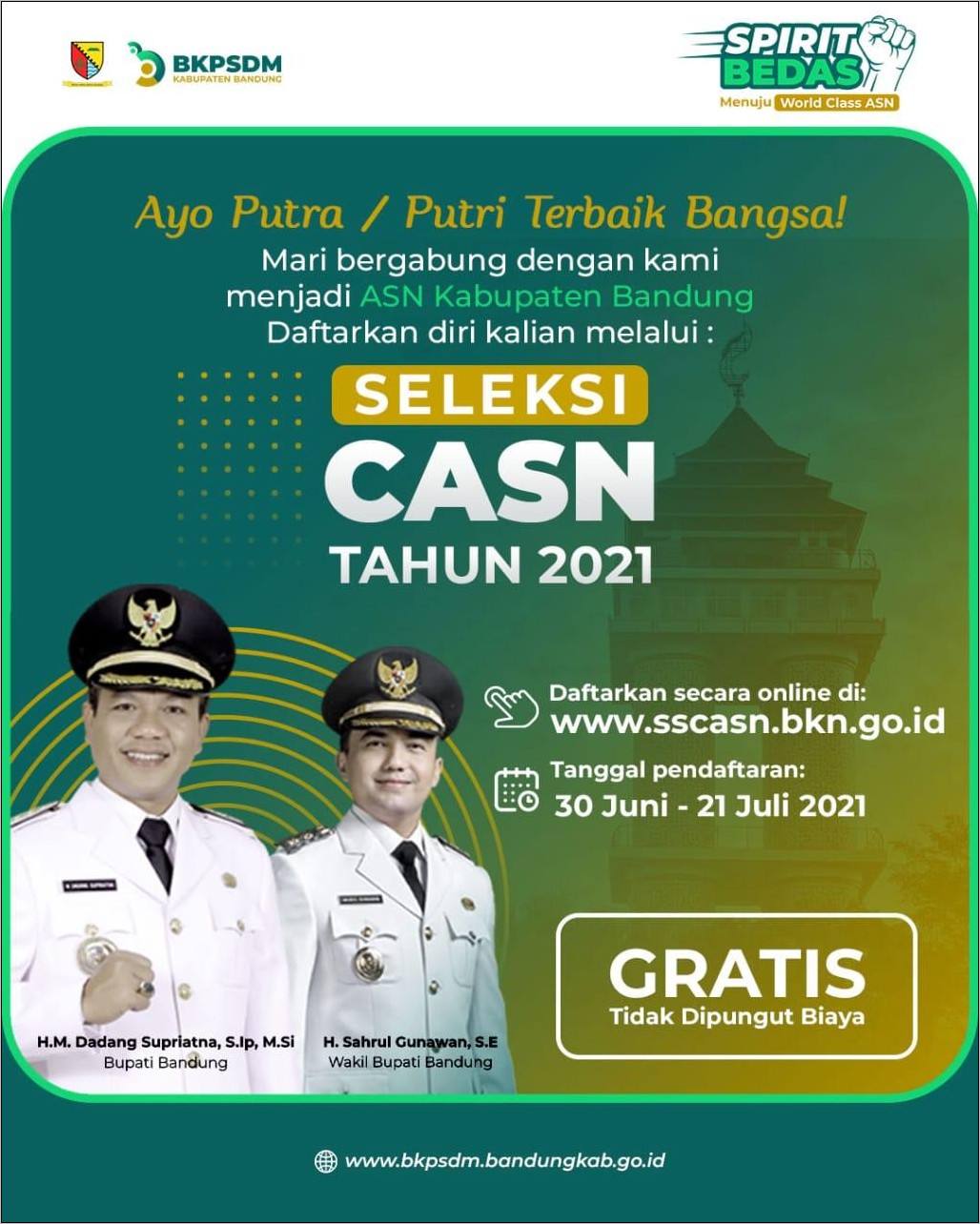 Contoh Form Surat Lamaran Pemkot Bandung Cpns 2019
