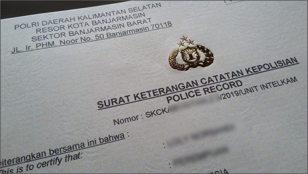 Contoh Format Kosong Surat Keterangan Catatan Kepolisian Untuk Melamar Pekerjaan