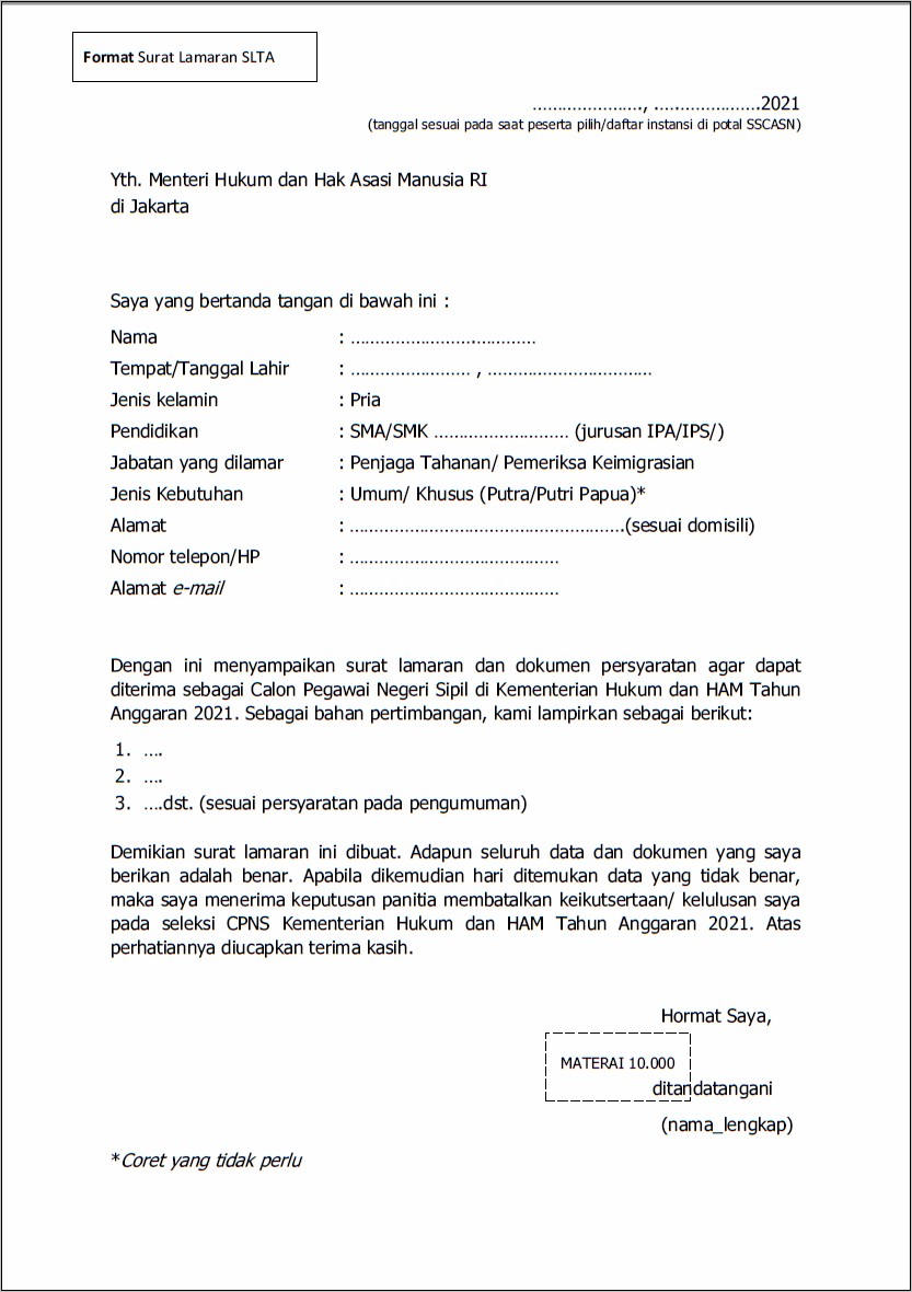 Contoh Surat Lamaran Pekerjaan Dengan Foto  Surat Lamaran Kerja