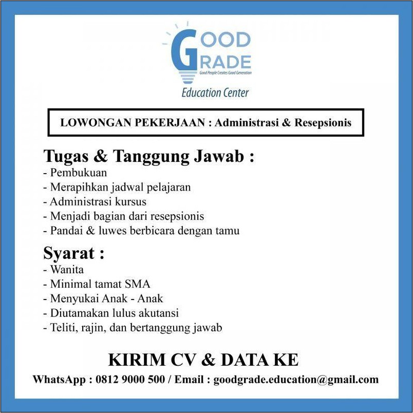 Contoh Iklan Lamaran Kerja Dan Surat Lamaran Kerja