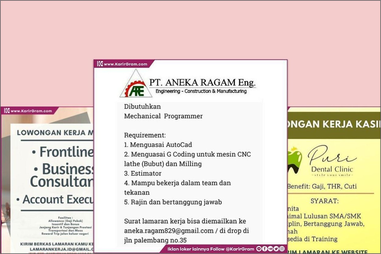 Contoh Iklan Lowongan Pekerjaan Dan Surat Lamaran Kerja