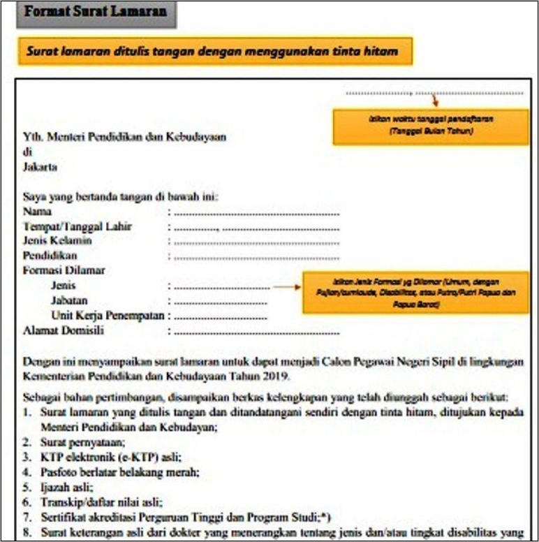 Contoh Isian Surat Lamaran Pemprov Jateng 2019