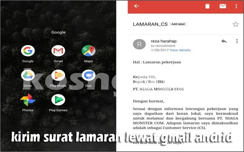 Contoh Mengirim Surat Lamaran Kerja Lewat Email