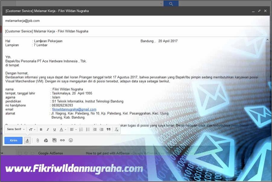 Contoh Mengirim Surat Lamaran Lewat Email