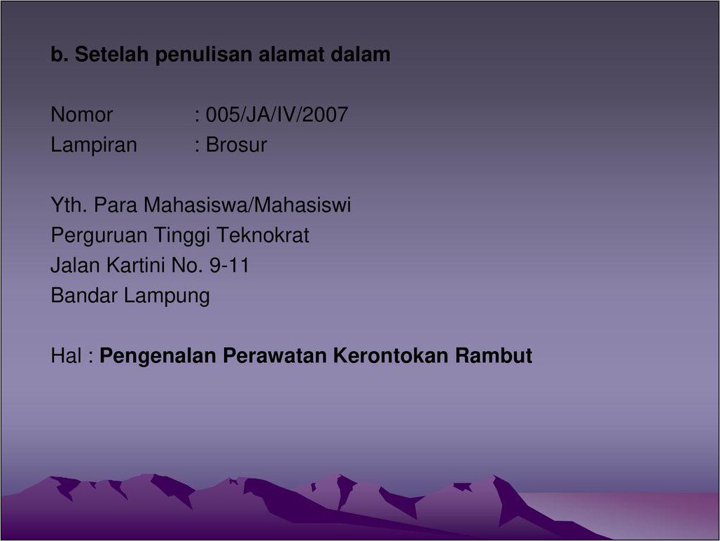 Contoh Penulisan Alamat Surat Lamaran Kerja