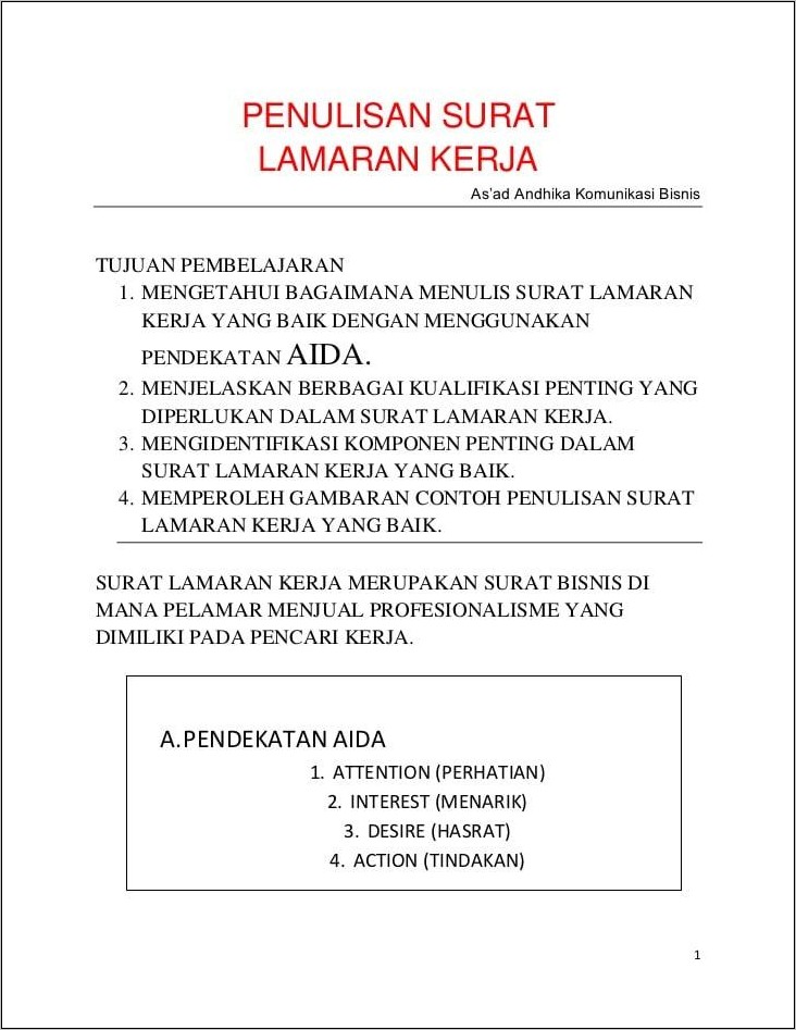 Contoh Penulisan Alamat Surat Lamaran Pekerjaan Yang Benar