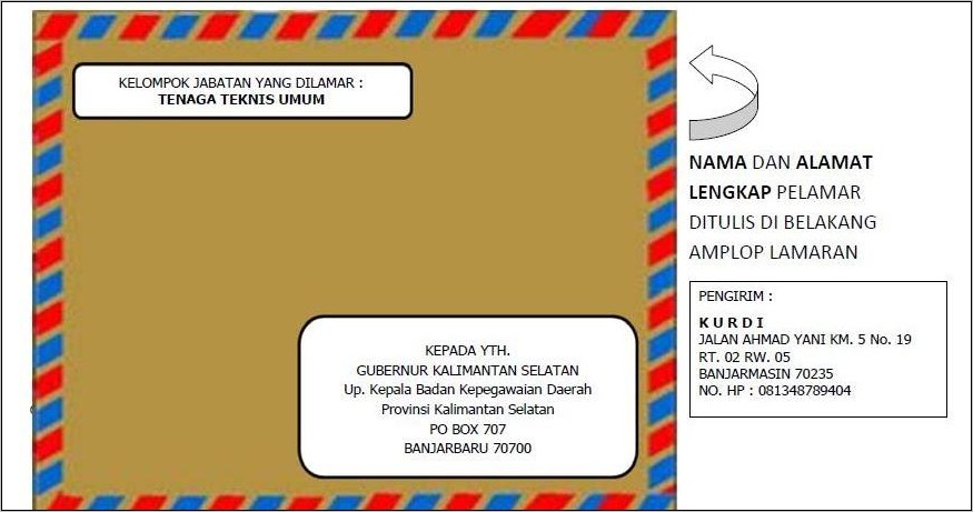 Contoh Penulisan Amplop Surat Lamaran