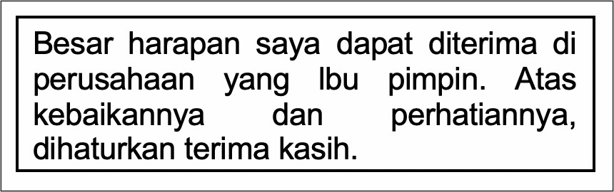 Contoh Penutup Surat Lamaran Pekerjaan Yang Benar