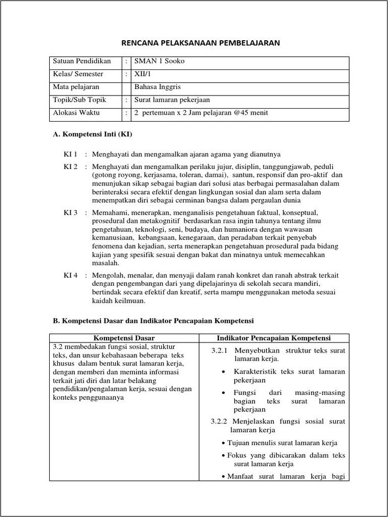 Contoh Soal Essay Pilihan Ganda Surat Lamaran Pekerjaan K13