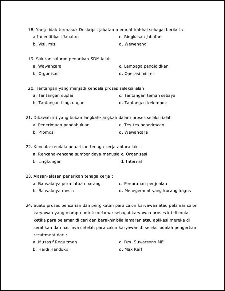 Contoh Soal Essay Surat Lamaran Pekerjaan