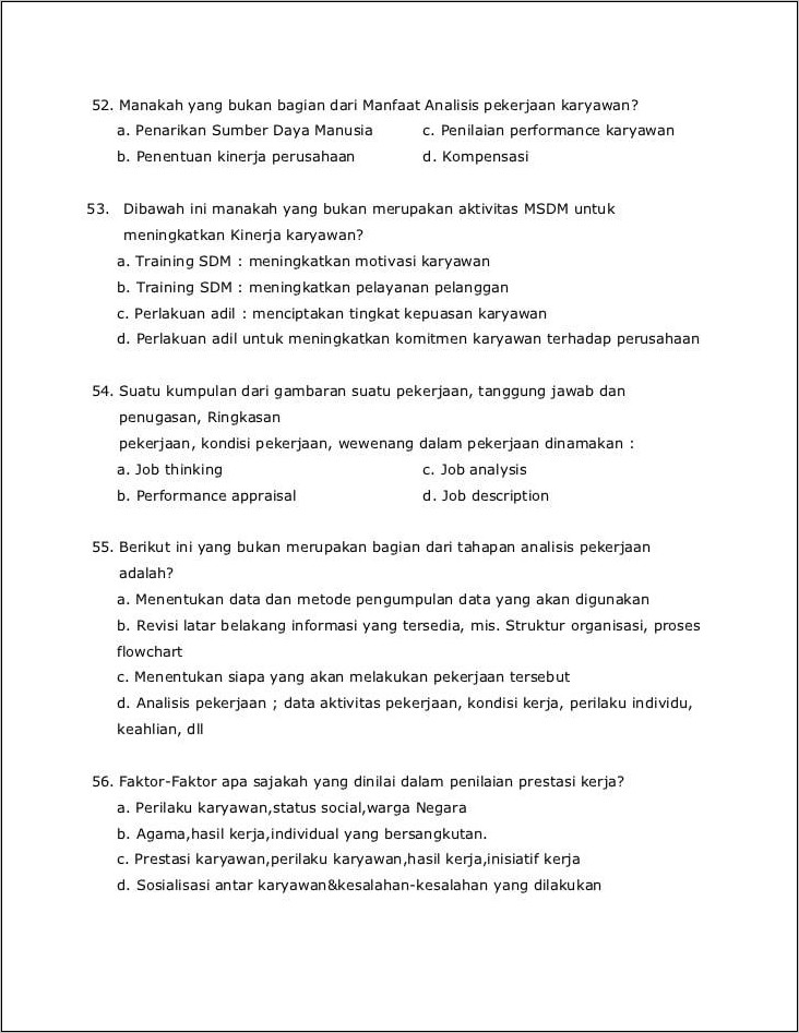 Contoh Soal Tentang Surat Lamaran Pekerjaan Beserta Jawabannya