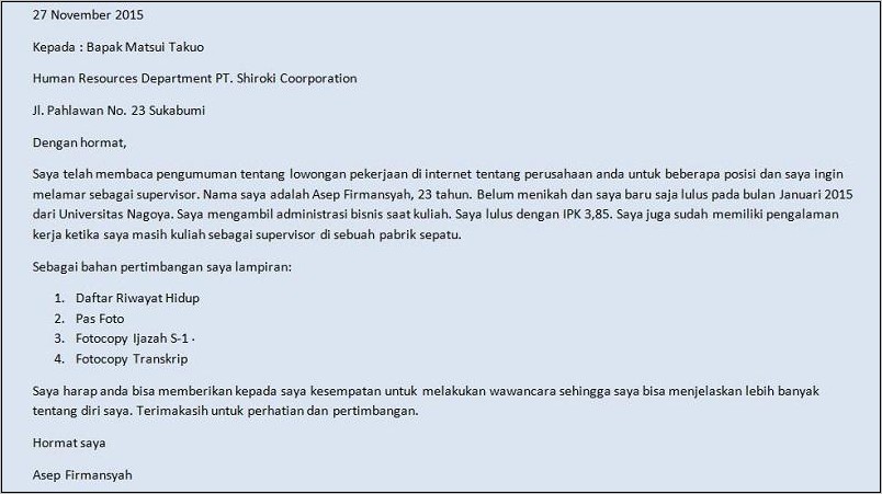 Contoh Surat Balasan Lamaran Pekerjaan Untuk Wawancara Dalam Bahasa Inggris