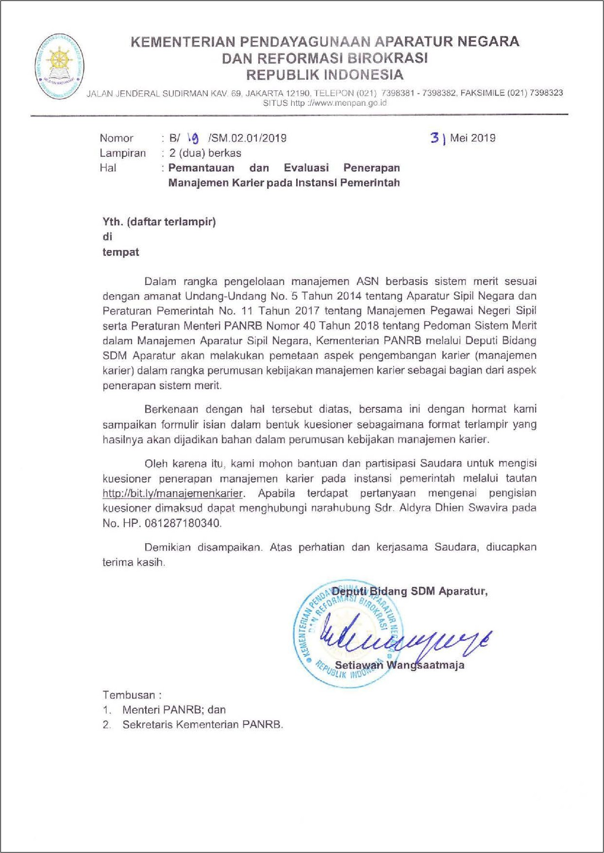 Contoh Surat Lamaran Cpns Gowa2019