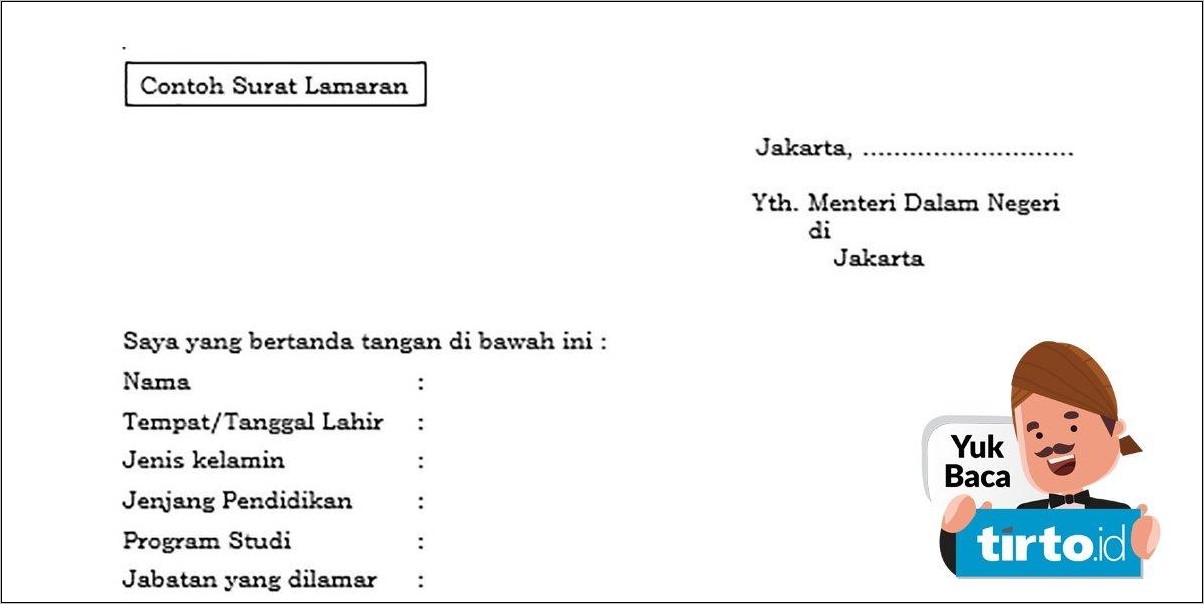 Contoh Surat Lamaran Cpns Instansi Pemerintah