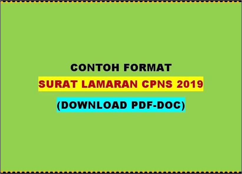 Contoh Surat Lamaran Cpns Provinsi Ntb