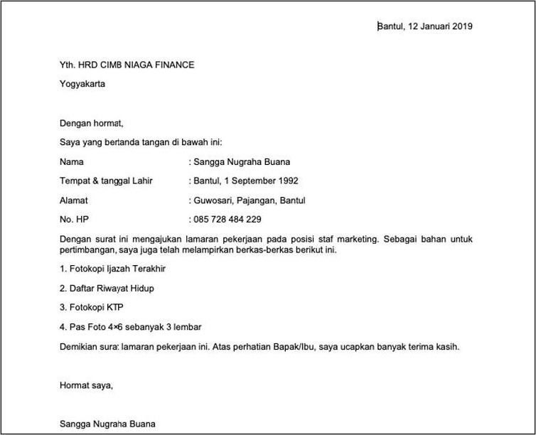 Contoh Surat Lamaran Kerja Asisten Apoteker Ke Rumah Sakit