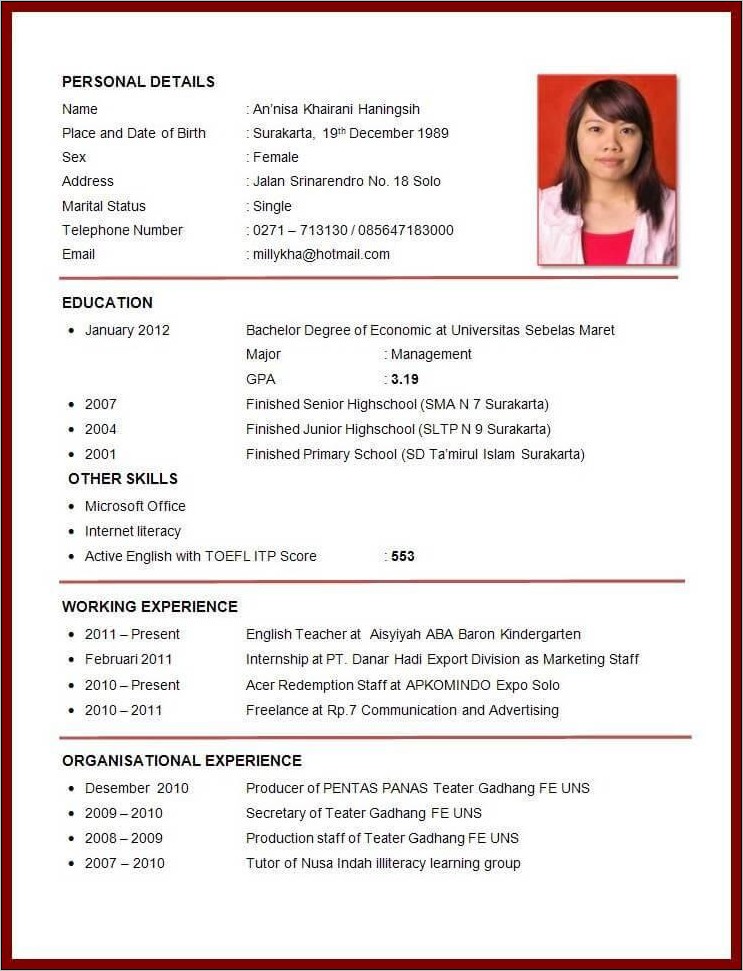 Contoh Surat Lamaran Kerja Bagian Administrasi