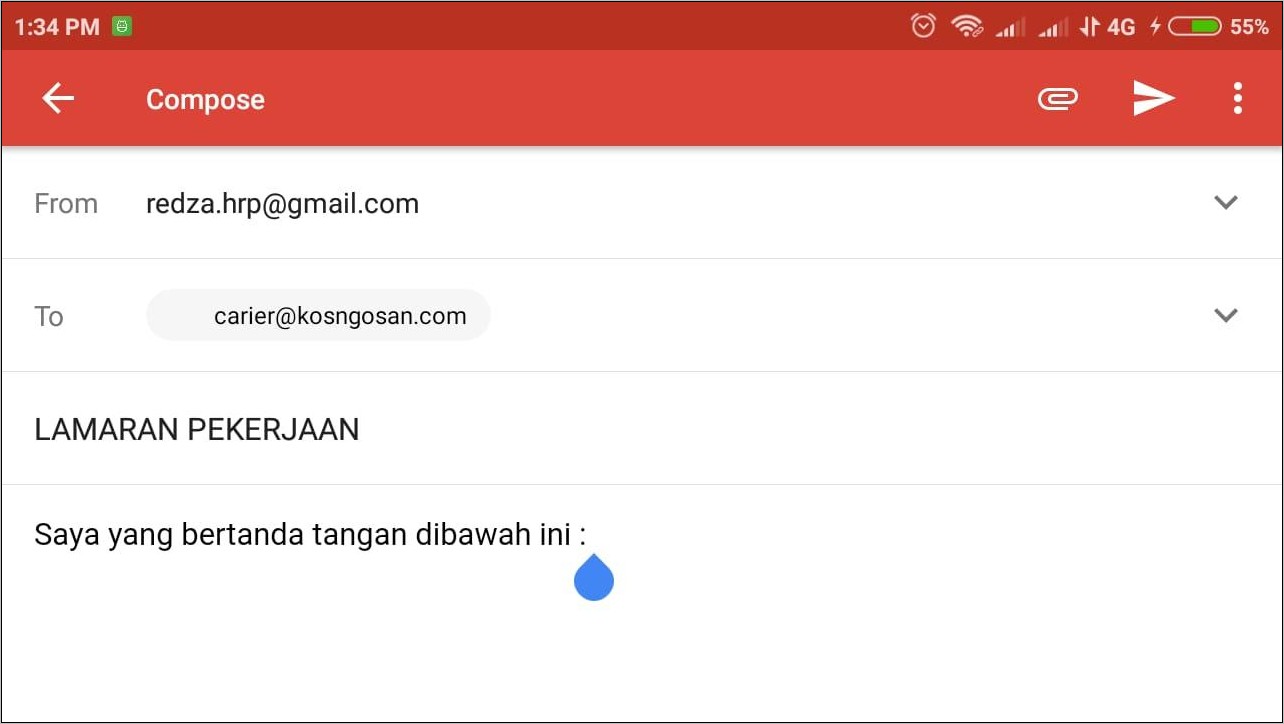 Contoh Surat Lamaran Kerja Dan Cv Via Email