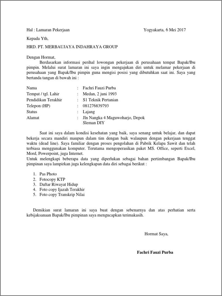 Contoh Surat Lamaran Kerja Jm Group Lubuklinggau - Surat Lamaran Kerja :  Desain Contoh Surat #5YpRegWnGZ