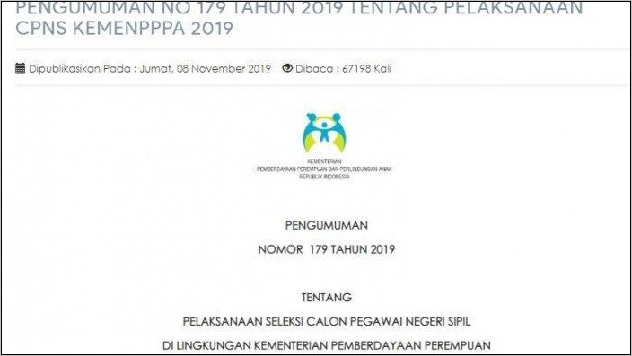 Contoh Surat Lamaran Pegawai Negeri Sipil