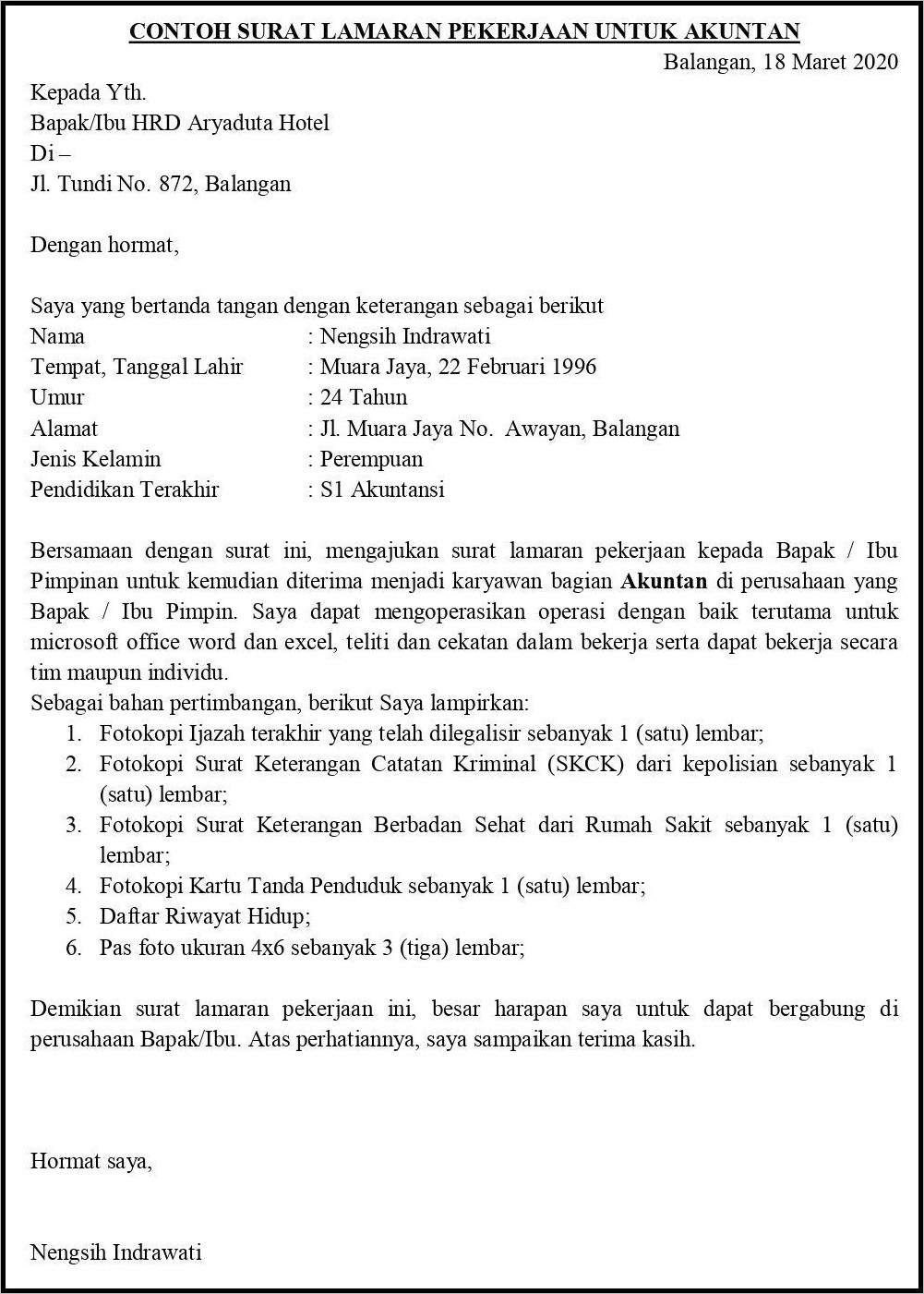 Contoh Surat Lamaran Kerja Di Pt Sebagai Marketing  Surat Lamaran