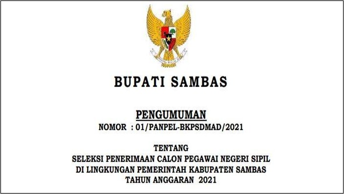 Contoh Surat Lamaran Untuk Pendaftaran Cpns