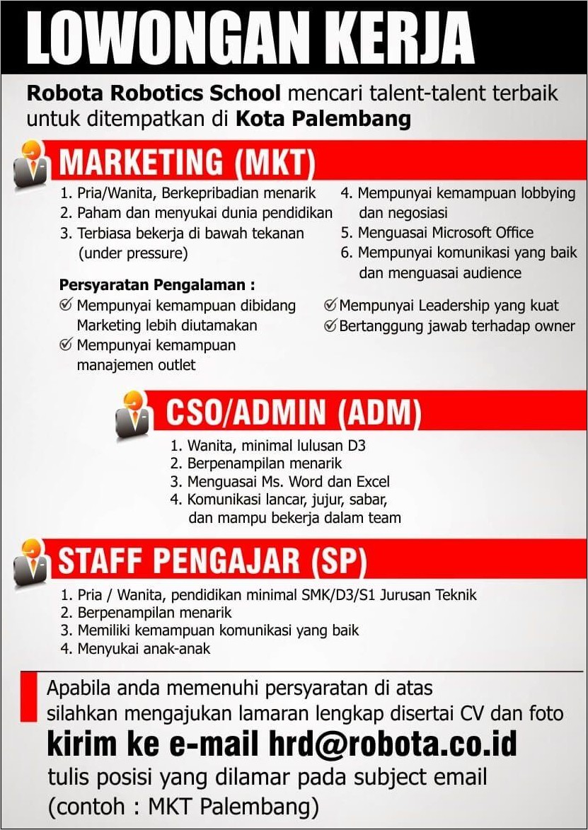 Contoh Iklan Surat Lowongan Pekerjaan