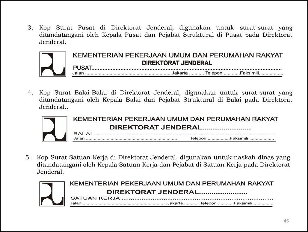 Contoh Kop Surat Kementerian Pekerjaan Umum Dan Perumahan Rakyat