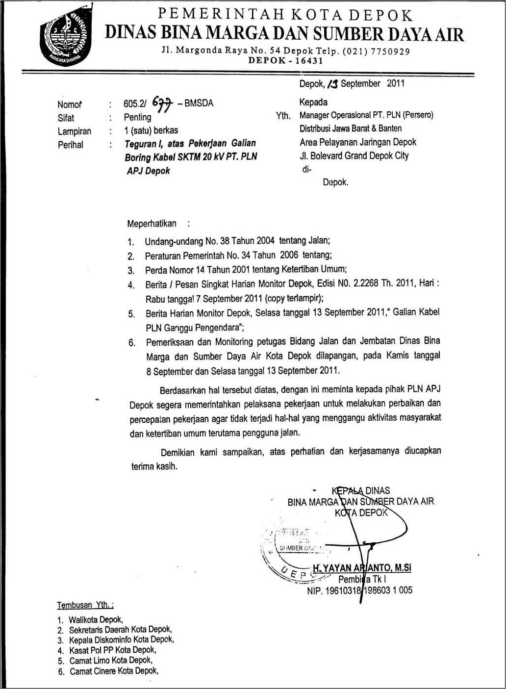 Contoh Resmi Surat Peringtan Disiplin Kerja