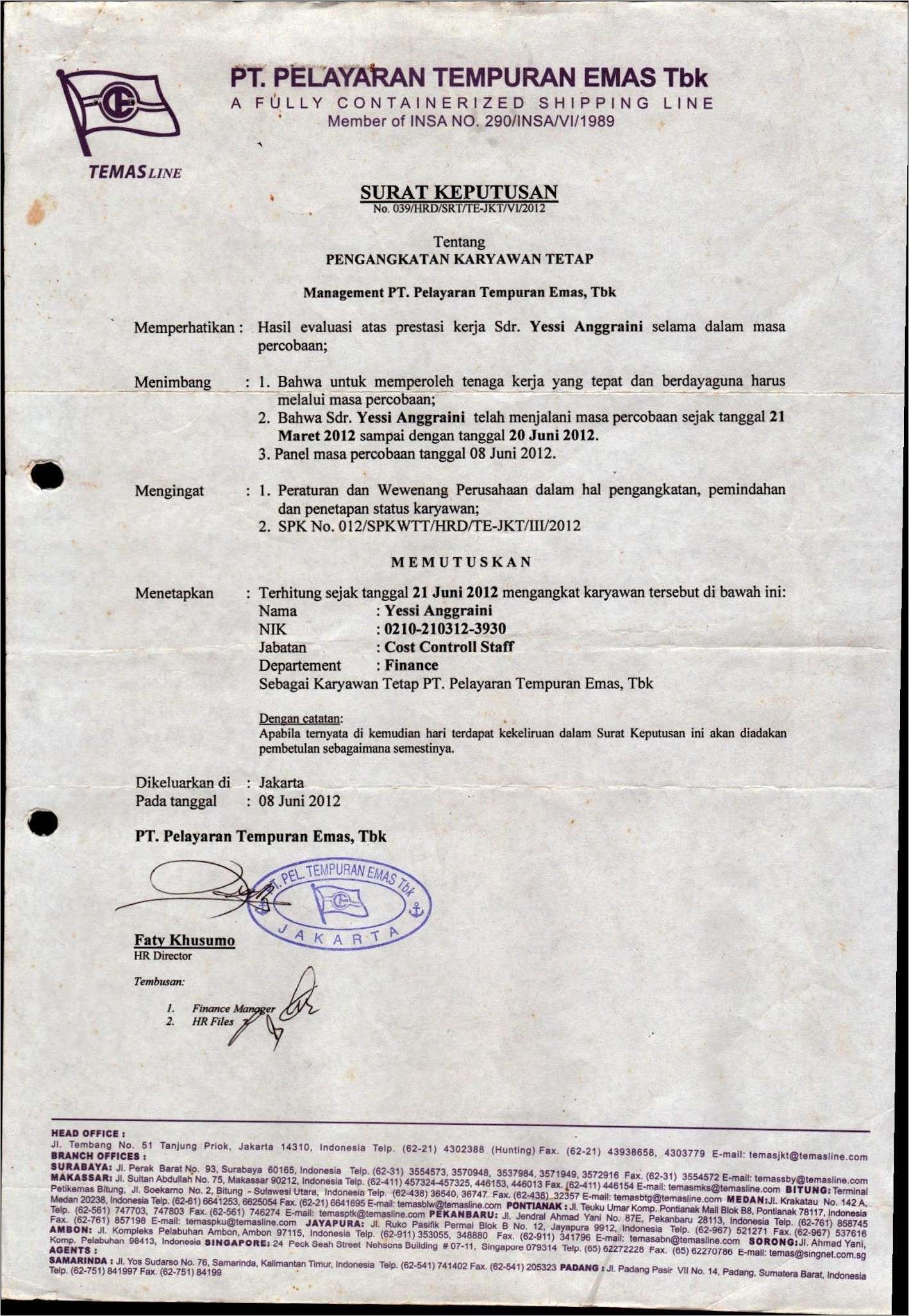 Contoh Sk Pegawai Surat Kerja