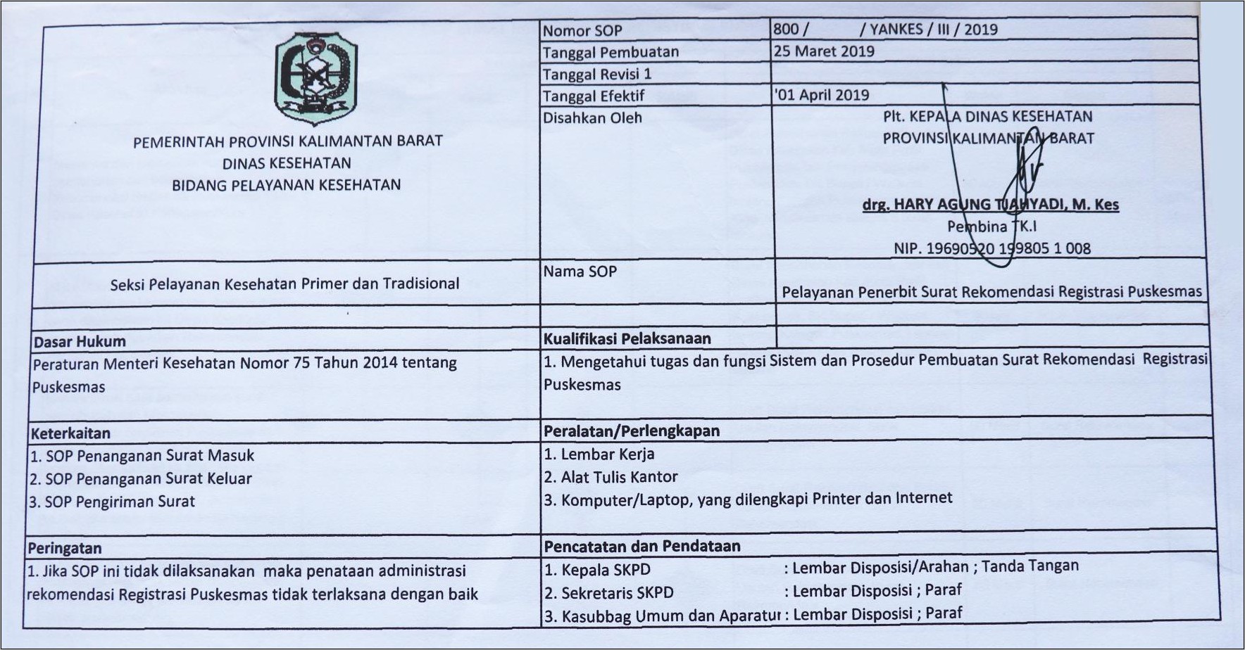 Contoh Sop Pengelolaan Surat Keluar Dinas Tenaga Kerja