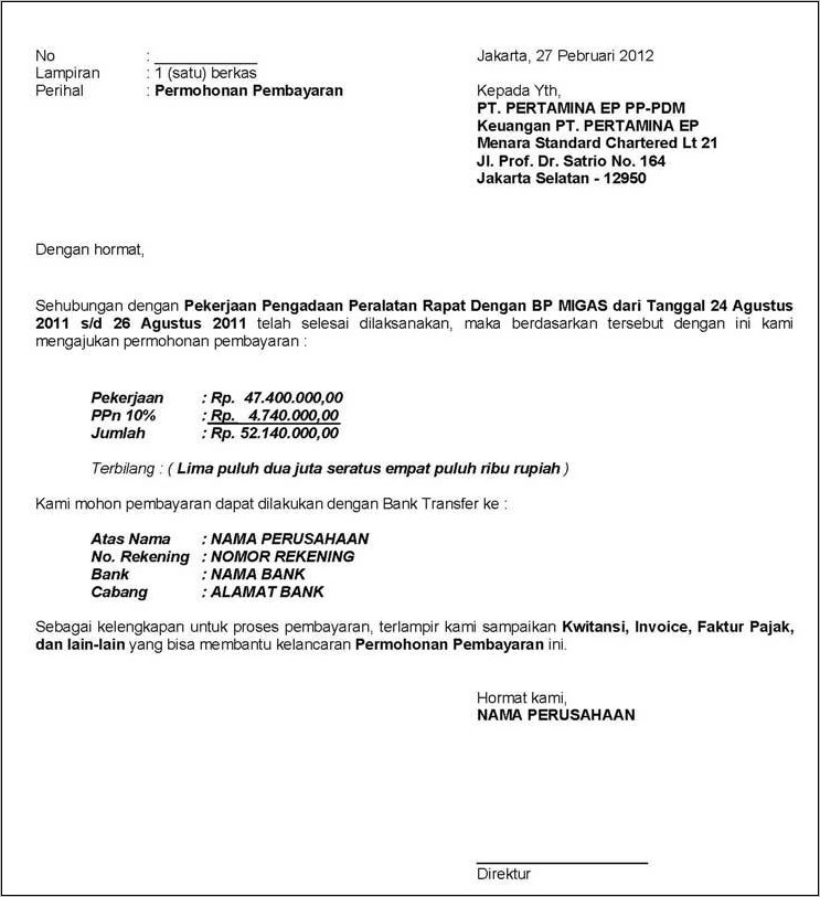 Contoh Surat Alasan Tertundanya Pekerjaan Proyek