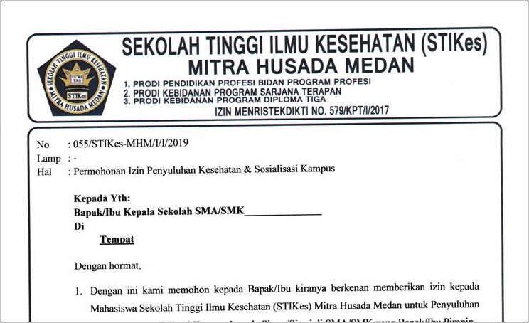 Contoh Surat Balasan Kerja Praktek Mahasiswa Dari Sekolah