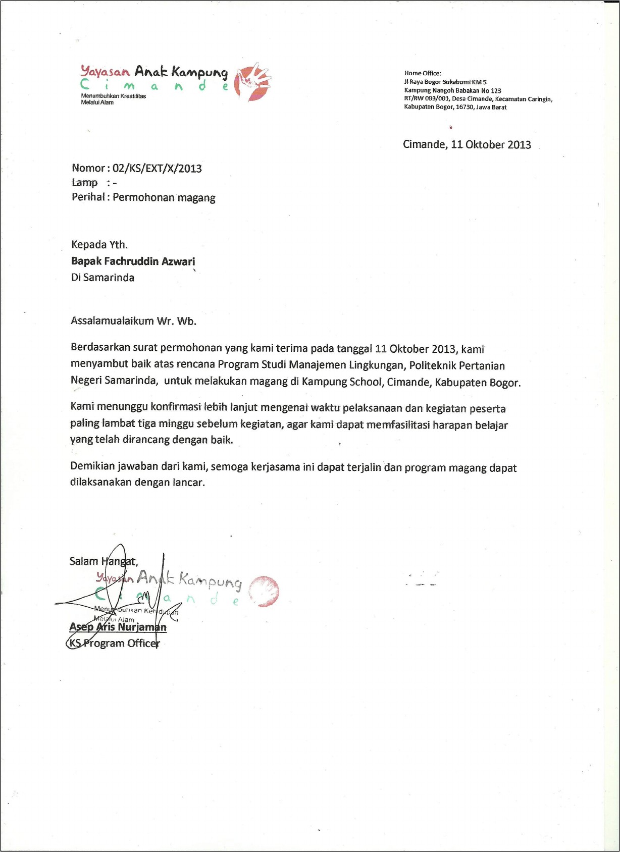 Contoh Surat Balasan Kunjungan Kerja