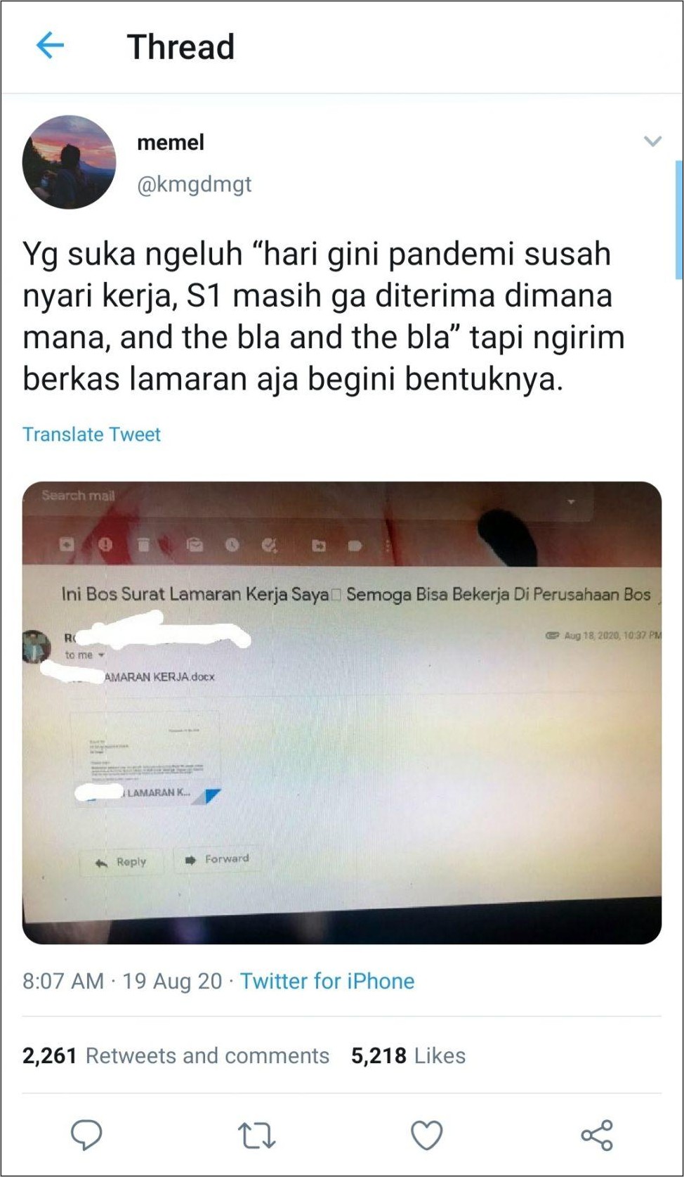 Contoh Surat Balasan Yang Sdh Tes Tidak Diterima Kerja