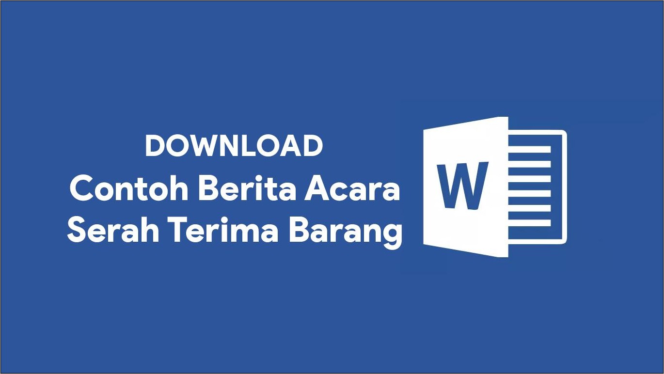 Contoh Surat Berita Acara Kerja