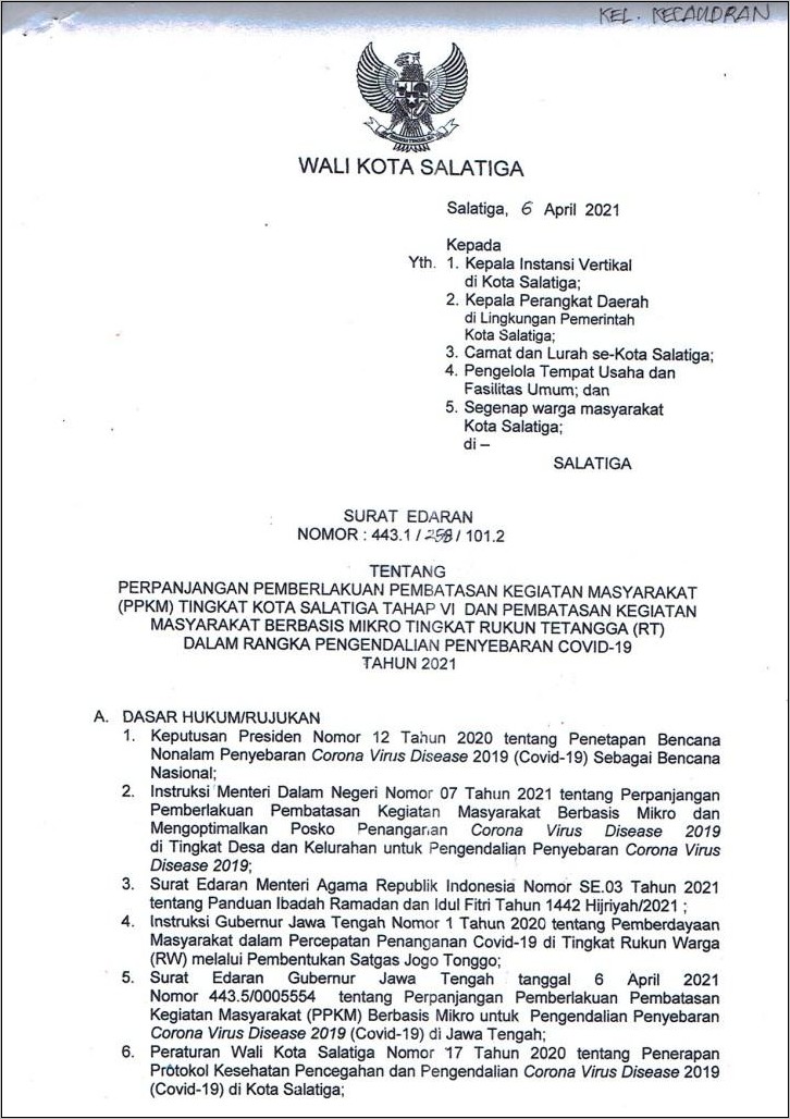 Contoh Surat Boro Kerja