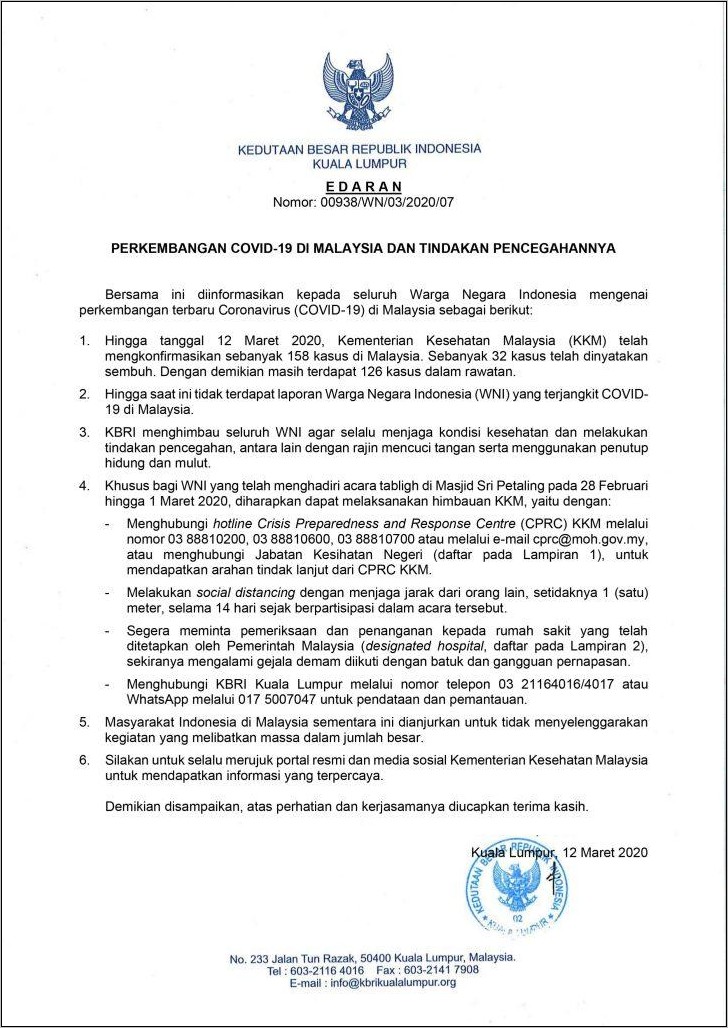 Contoh Surat Cuti Kerja Bahasa Malaysia