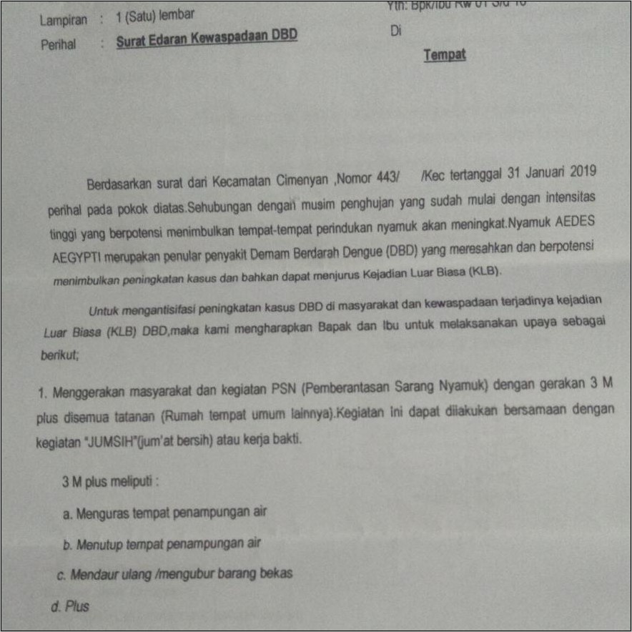 Contoh Surat Edaran Kerja Bakti