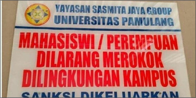 Contoh Surat Edaran Rektor Tentang Dilarang Merokok Diruang Kerja