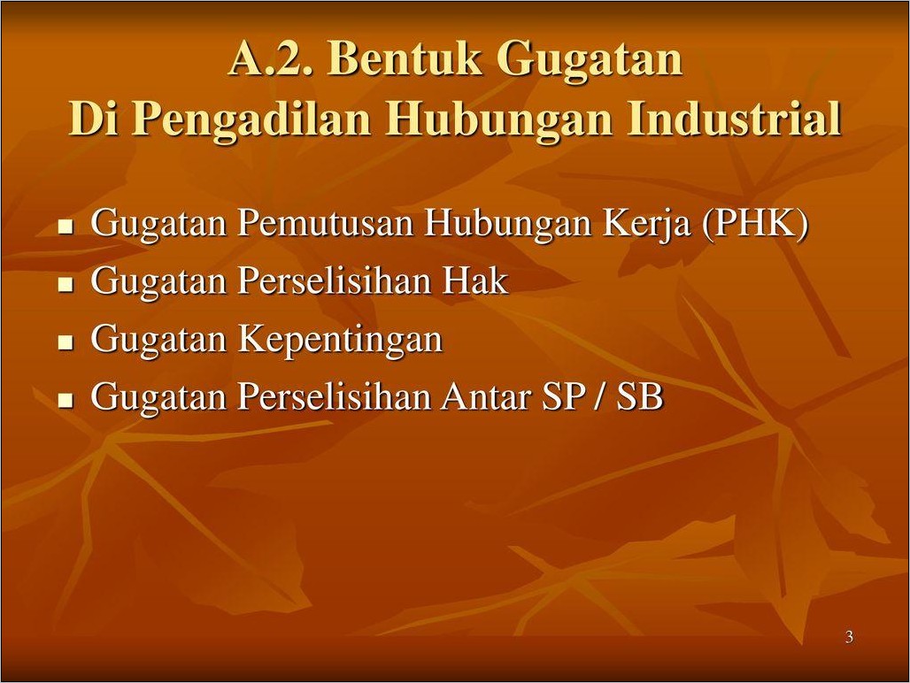 Contoh Surat Gugatan Pemutusan Hubungan Kerja