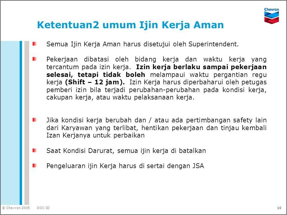 Contoh Surat Ijin Kerja Resiko Tinggi