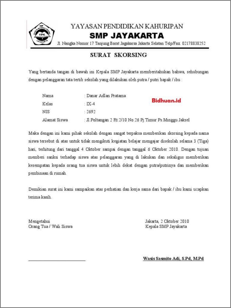 Contoh Surat Info Ketermabatan Pekerjaan