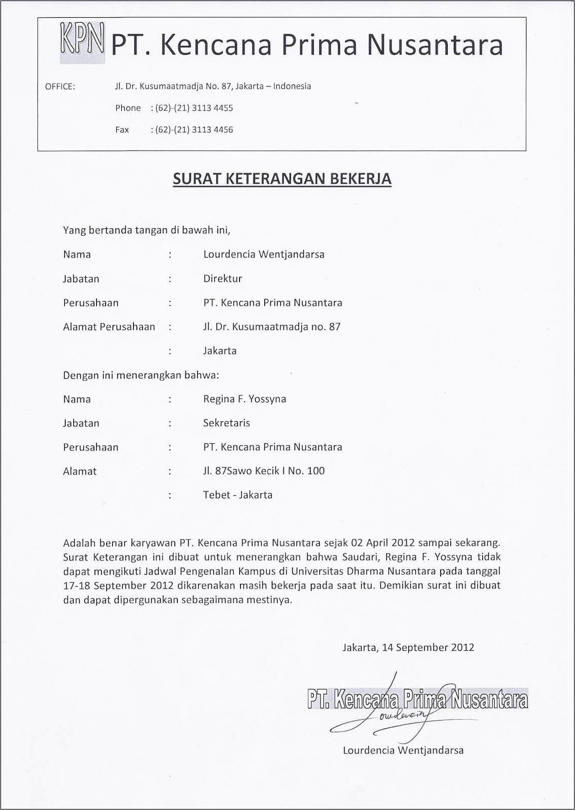 Contoh Surat Izin Cuti Kuliah Karena Bekerja